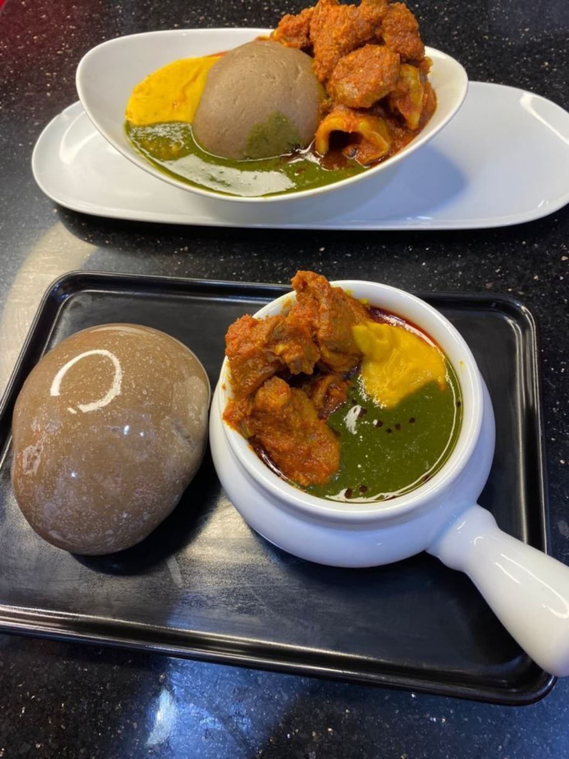 Amala + Ewedu + Gbegiri + Assorted Meat