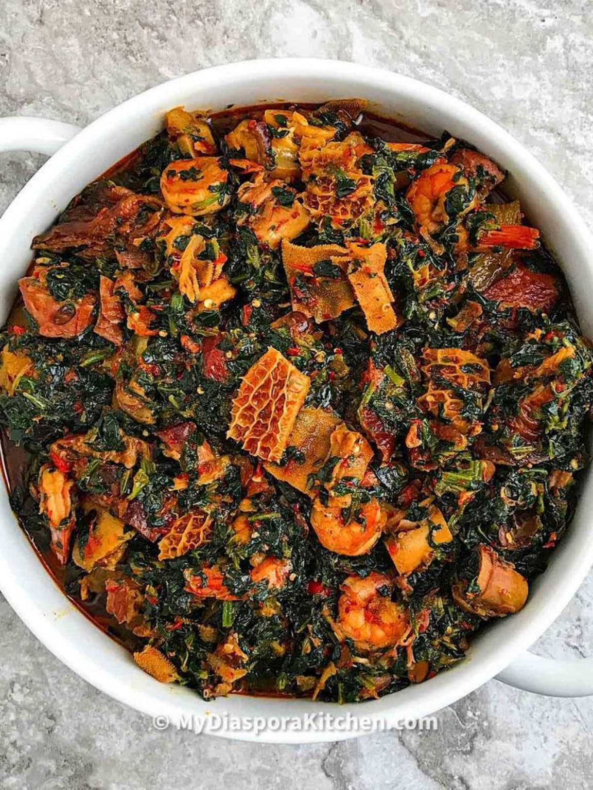 Efo Riro + Iyan + Assorted Meat