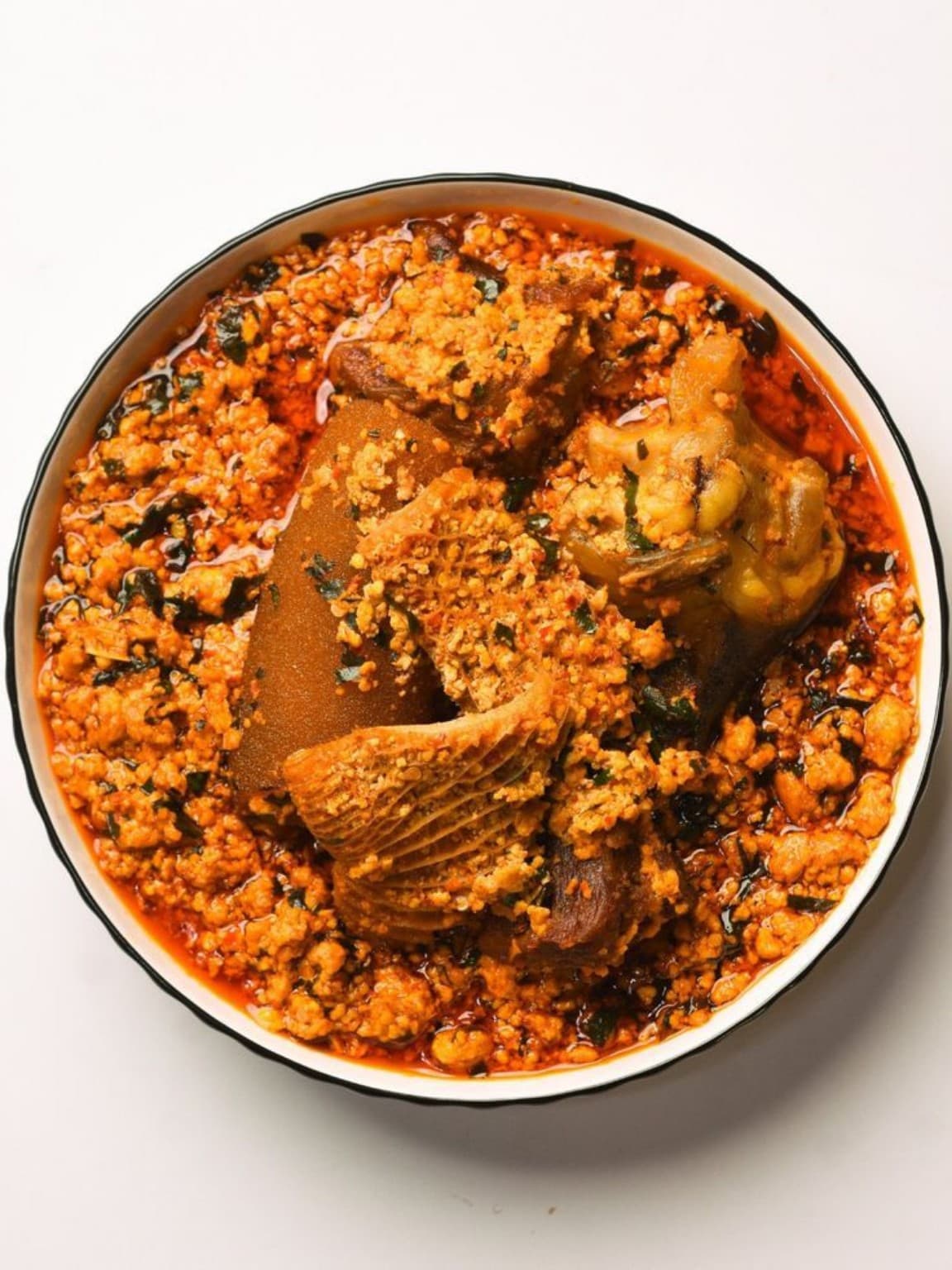 Egusi + Efo + Assorted Meat
